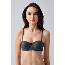 C&city Dolgusuz Straplez Sütyen C17051 Antrasit