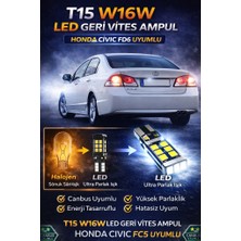 Duolight Honda Civic Fd6 Geri Vites Ampulü T15 W16W LED Canbus Hatasız Beyaz Ultra Parlak 2'li