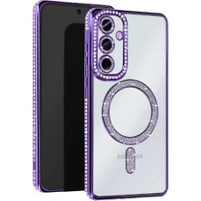 Buğz Samsung Galaxy A25 5g Joke Simli Magneticsafe Kılıf - Derin Mor