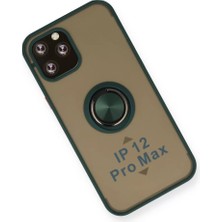 Uravas Store Iphone 12 Kılıf Montreal Yüzüklü Silikon Kapak - Yeşil