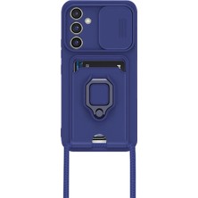 Buğz Samsung Galaxy A25 5g Kılıf Zuma Kartvizitli Yüzüklü Silikon - Lacivert