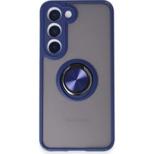 Uravas Store Galaxy S23 Kılıf Montreal Yüzüklü Silikon Kapak - Lacivert