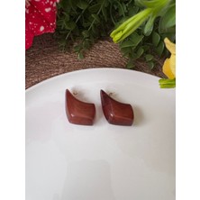 Ebru Çitak Vip Kahverengi Asimetrik Kemik Küpe - Zra - Mng Küpe