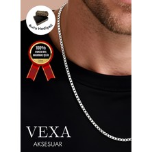 Vexa Aksesuar Ithal Premium 3 mm Kararmaz Örme Çelik Kolye ve Bileklik Set - Kutulu ve Hediyeli Ürün