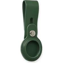 Uravas Store Airtag Askılı Deri Kılıf - Koyu Yeşil