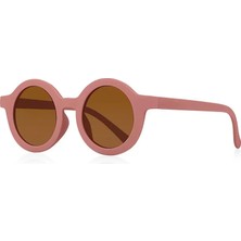 Uravas Store 3-8 Yaş Cool Çocuk Güneş Gözlüğü 400 Uv Koruma Mat Gül Kurusu