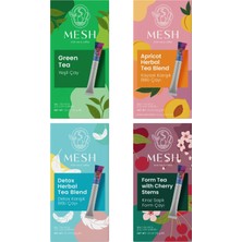 Mesh Stick Fit & Form Bitki Çayı Seti 4'lü - Kiraz Saplı, Kayısı, Yeşil Çay ve Detox Çayı