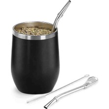 Tea Escape Paslanmaz Çelik Mate Bitki Çayı Bardağı & Bombilla Seti 360 Ml (Çift Katmanlı – Isı Yalıtımlı)