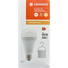 Avarson (1 Adet) Ledvance 8W SARI Işık (2700K) E27 Duylu (Kalın Duy) Şarjlı Ampul