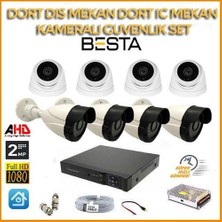 2mp 1080P 4 Dış Mekan 4 Iç Mekan Kameralı Ahd Güvenlik Seti