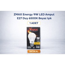 Zmax 9W LED Ampul E27 Duy 6500K Beyaz Işık 720 Lümen 60W Tasarruflu 1 Adet