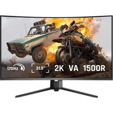 Koorui 31.5" G3221SC Curved Gaming 170Hz 2k Monitör Siyah 1ms