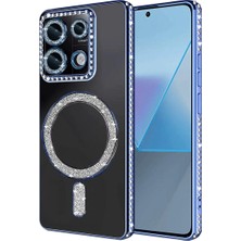 Buğz Xiaomi Redmi 13C Joke Simli Magneticsafe Kılıf - Mavi