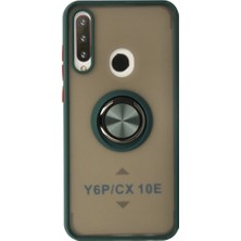 Buğz Huawei Y6P Kılıf Montreal Yüzüklü Silikon Kapak - Yeşil