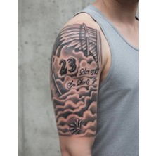 Uravas Store Bulutlar Melek Kanatları Geçici Dövme Şablonu Büyük Boy