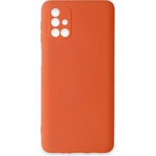 Buğz Samsung Galaxy M31S Kılıf Nano Içi Kadife Silikon - Turuncu