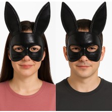 Uravas Store Siyah Renk Kumaş Malzemeden Imal Eva Tavşan Maskesi 19X15 cm