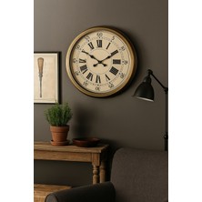 60 cm Eskitme Metal Eskitme Kadran Duvar Saati