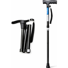 Genel Katlanabilir Ayarlanabilir Baston Kaymaz Tabanlı Ergonomik T Tutuşlu Yürüyüş Bastonu