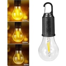 Uravas Store Taşınabilir Askılı Ampul Kamp Lambası Askılı Type-C Şarjlı Bahçe Lambası