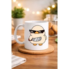 “deal With It” Havalı Ördek Tasarımlı Porselen Kupa Model 80 – Eğlenceli, Mizahi & Hediyelik Kahve