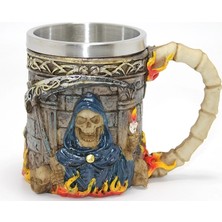 Uravas Store Grim Reaper Azrail Kabartmalı 3D Tasarım Çelik Kupa Bardak ALK4368