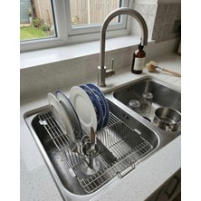 Dersel Dekor Paslanmaz Evye Bulaşık Kurutmalık Tabak Bardak Lavabo Içi Mutfak Düzenleyici Rafı Sebze Yıkama Süzgec