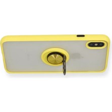 Uravas Store Iphone x Kılıf Montreal Yüzüklü Silikon Kapak - Sarı