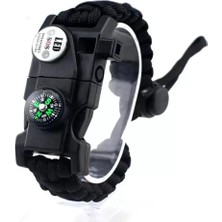 Uravas Store Pusula,fenerli Yüksek Desibel Düdüklü Hayatta Kalma Kamp Bilekliği - Si̇yah