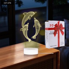 Yunus Şekilli Gece Lambası - Dekoratif 3D Görünümlü Estetik Aydınlatma