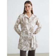 LC Waikiki Lc Waıkıkı Kahverengi Desenli Kadın Gömlek Tunik