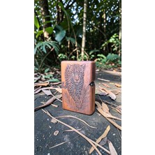 Precious Ireko Ağacı Lazer Kazıma Hayvan Figürlü Benzinli Çakmak - El Yapımı Özel Tasarım