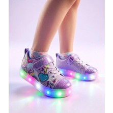 Surpie Shoes Kız Çocuk Unicorn Günlük Ayakkabı, Çocuk Işıklı Ayakkabı