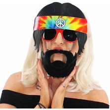 Uravas Store Siyah Saçlı Bandana Tasarımlı Hippi Parti Gözlüğü 26X18 cm