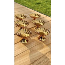 Ogeda Home 6'lı Isritidye Huni Ayaklı Gold Kahve Yanı Lokumluk,makaronluk,şekerlik,lokumluk