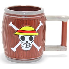 Uravas Store One Piece Hasır Şapka Korsanları 3D Fıçı Tasarımlı Kupa Bardak ALK4552