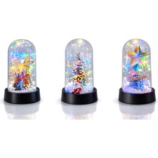 Uravas Store Yılbaşı Temalı Işıklı Dekoratif Cam Fanus ALK5038