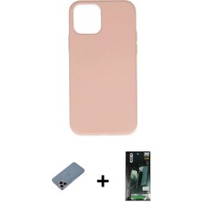 Cepte Toptan iPhone 11 Pro Max Ahenk Serisi - Siyah 360 Mat Full Body Arka Koruyucu + Pembe Shine Kamera Lens Koruma Cam