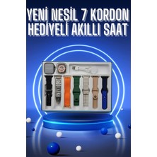 Uravas Store Akıllı Saat 7 Kordon Hediyeli Takvim Alarm Nabız Ölçer Bildirim Görme Sesli Görüşme