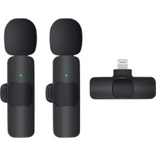 Uravas Store K9 Kablosuz Yaka Mikrofonu Lightning 2’li Mini Mikrofon Tik Tok 2 Adet