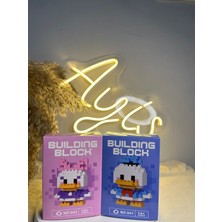 Ayis Aksesuar Donald Duck & Daisy Duck Bricks Karakter Figür Oyuncak - 3D Yapboz Puzzle Yapı Oyuncak 2'li Set
