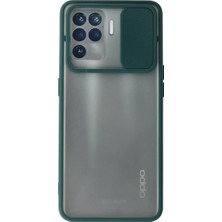 Uslucan Alışveriş Newface Oppo Reno 5 Lite Kılıf Palm Buzlu Kamera Sürgülü Silikon - Yeşil