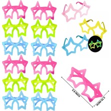 Uravas Store Fosforlu Yıldız Model Glow Parti Gözlüğü Karanlıkta Yanan Gözlükler 12 Adet