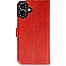 Buğz Iphone 16 Kılıf Trend S Plus Kapaklı Kılıf - Kırmızı