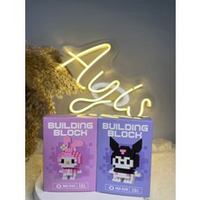 Ayis Aksesuar Kuromi ve My Melody Bricks Karakter Figür Oyuncak - 3D Yapboz Puzzle Yapı Oyuncak 2'li Set