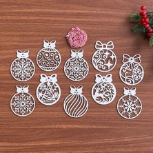 Sora Home® 10 Parça Kırmızı Beyaz Ipli Fiyonk Model Ahşap Yılbaşı Ağaç Süsü