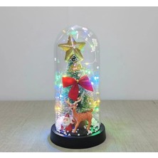 Uravas Store Yılbaşı Temalı Işıklı Dekoratif Cam Fanus ALK5080