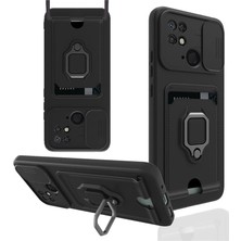 Buğz Xiaomi Redmi 10C Kılıf Zuma Kartvizitli Yüzüklü Silikon - Siyah