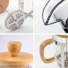 Buğz Ahşap Detaylı 350 ml Cam French Press