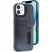 Buğz Iphone 11 Kılıf Sara Kartvizitli Deri Kılıf - Siyah